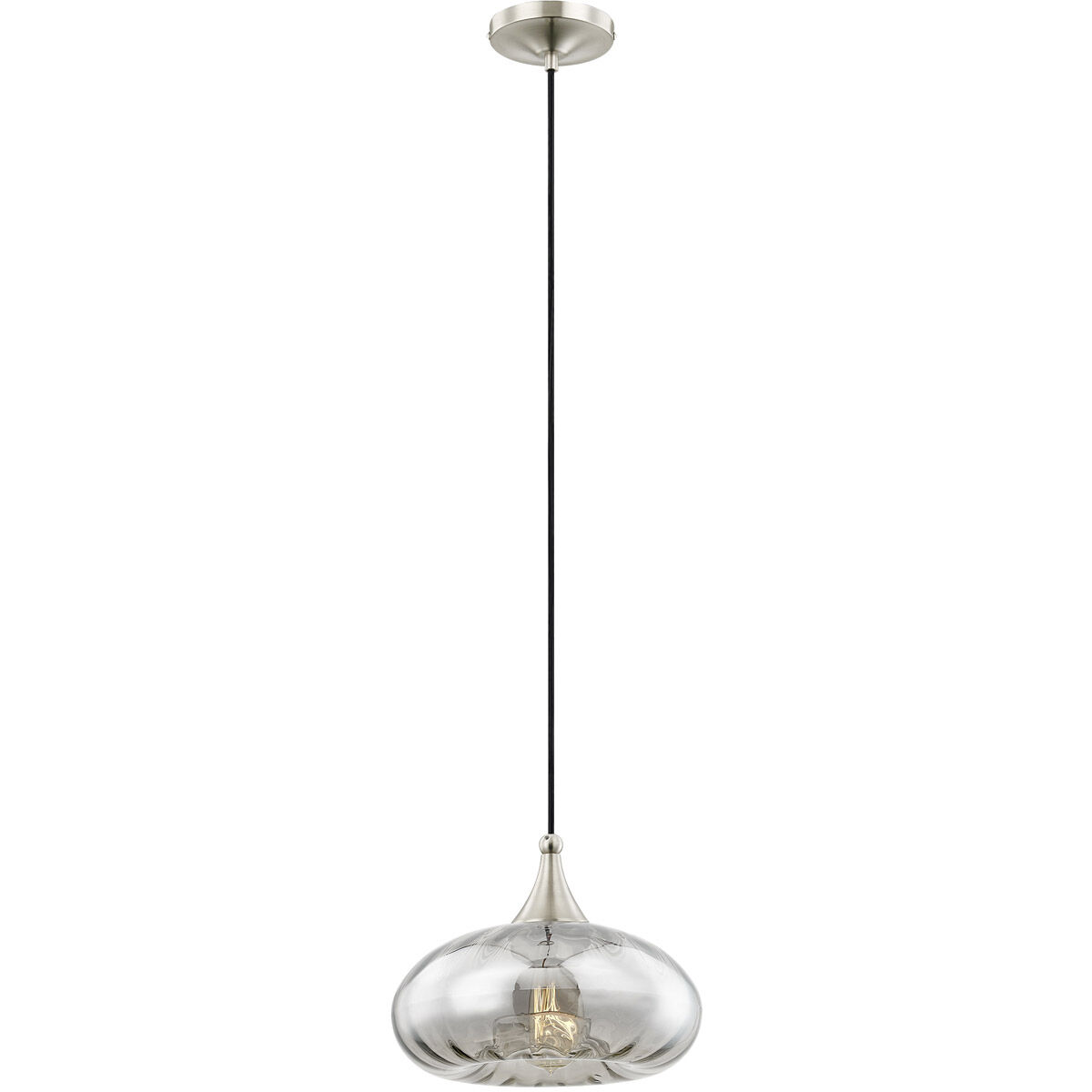 Art Glass 1 Light 11 inch Brushed Nickel Mini Pendant Ceiling Light