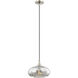 Art Glass 1 Light 11 inch Brushed Nickel Mini Pendant Ceiling Light