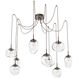 Cosmos LED 17 inch Burnished Bronze Swag Multi-Pendant Ceiling Light in 3000K LED, Zircon Inner - Clear Outer