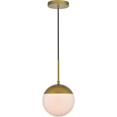 Eclipse 1 Light 8 inch Brass Pendant Ceiling Light