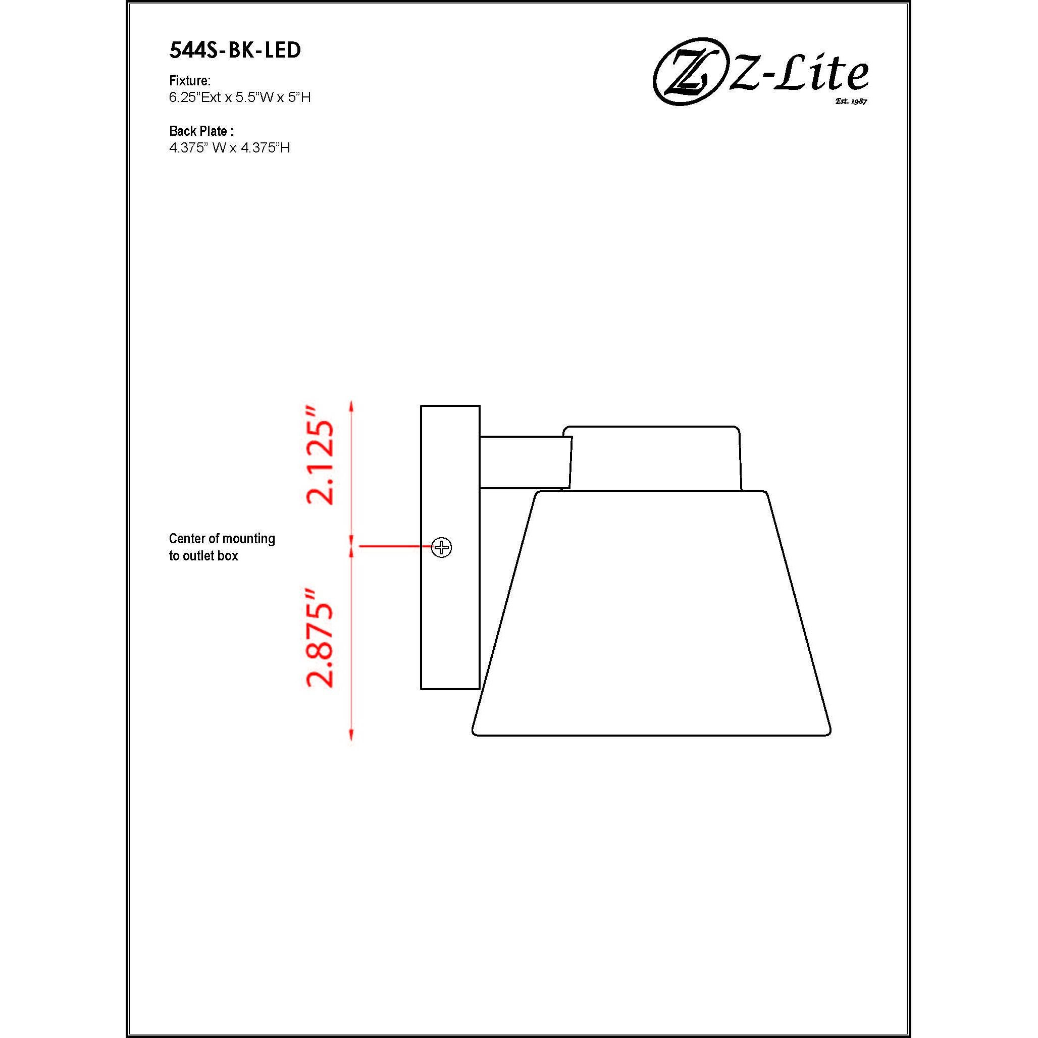 Asher LED 5 inch Black Outdoor Wall Light