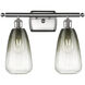 Ballston Brookhaven Almond 2 Light 16 inch Brushed Satin Nickel Bath Vanity Light Wall Light in Slate Glass