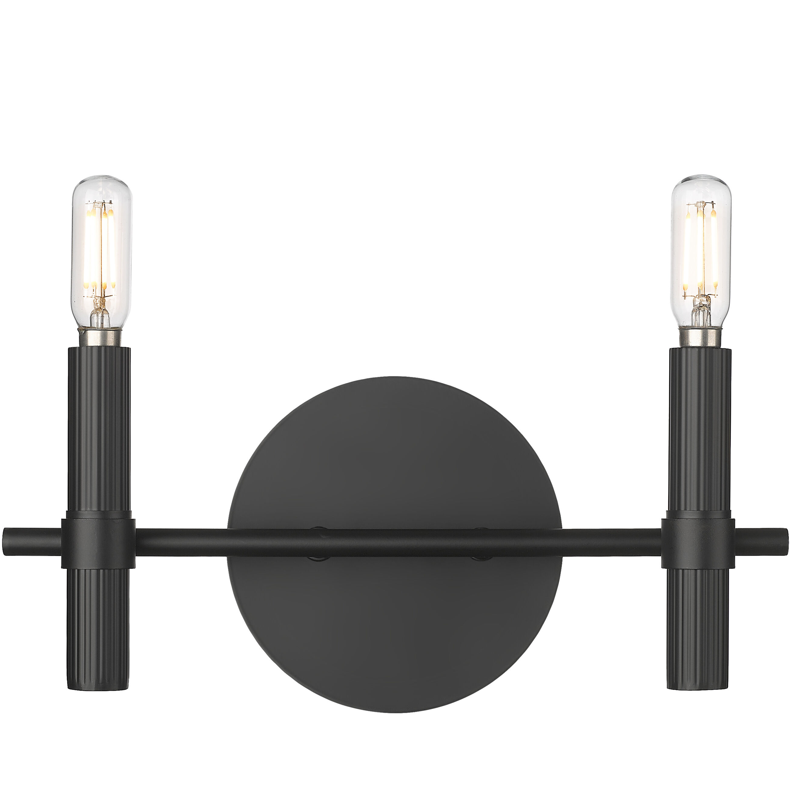 Skyva 2 Light 13 inch Matte Black Bathroom Vanity Light Wall Light