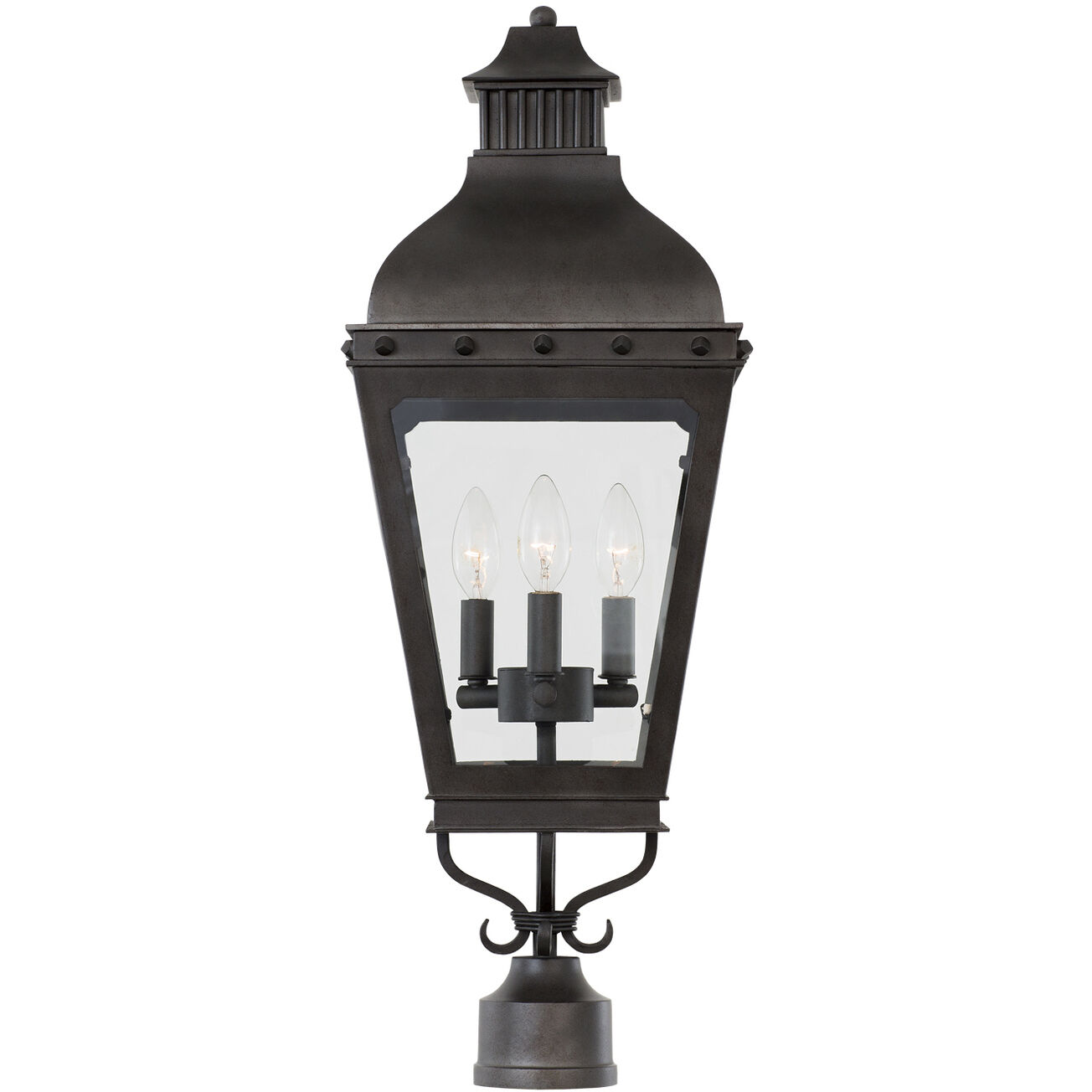 Winchester Outdoor 3 Light 29 inch Aged Iron Post Mount