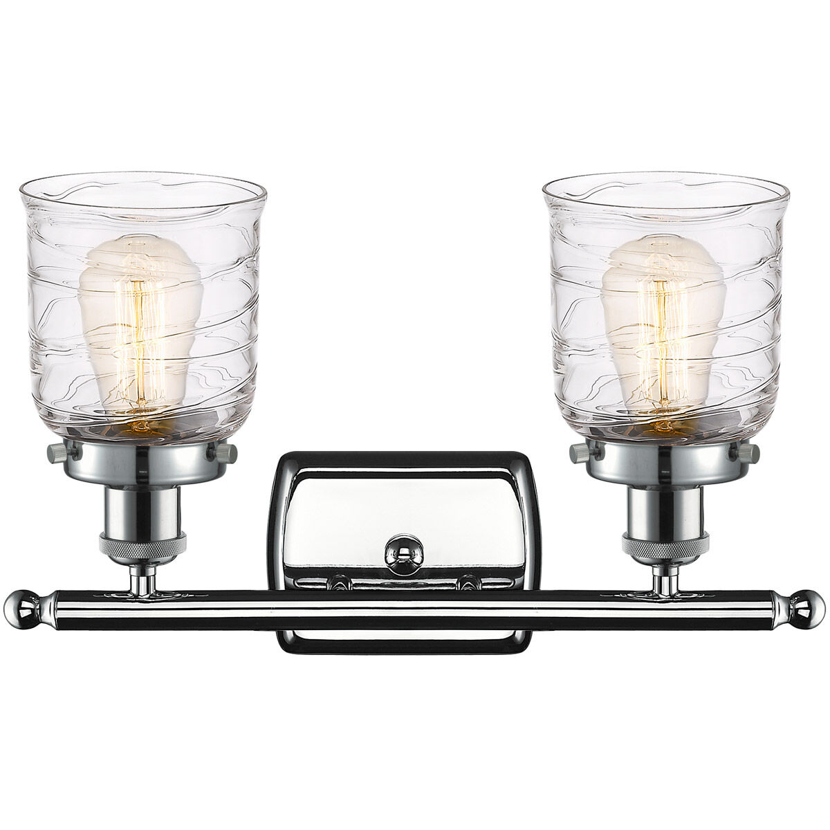 Ballston Bell LED 16 inch Polished Chrome Bath Vanity Light Wall Light in Clear with Cage