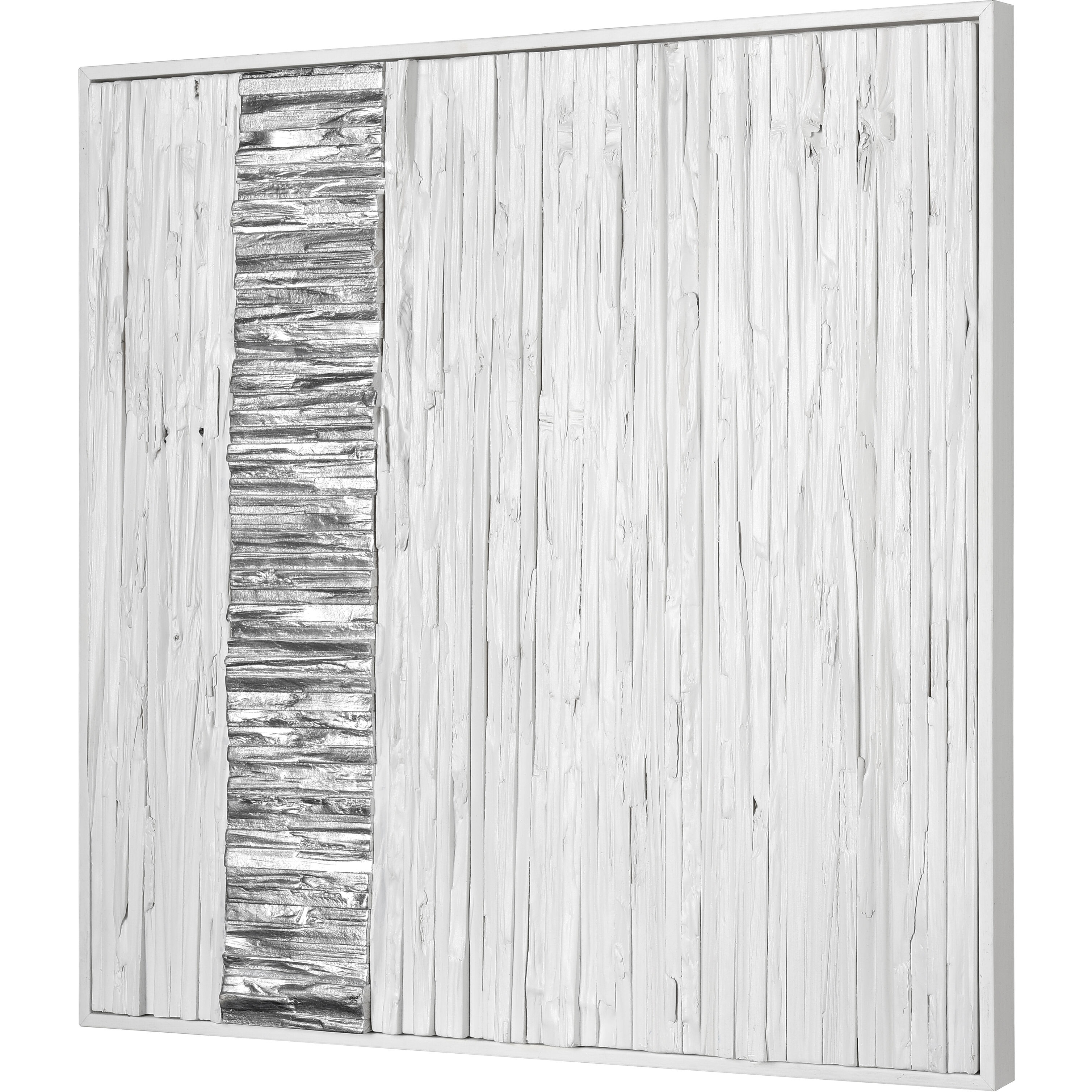 Stripe Wood I White Dimensional Wall Art