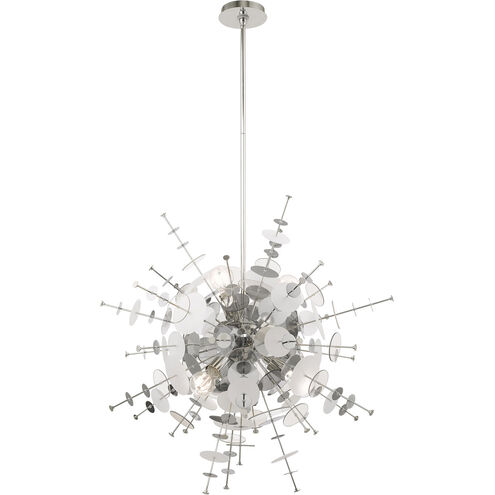 Circulo 6 Light 30 inch Polished Chrome Pendant Chandelier Ceiling Light