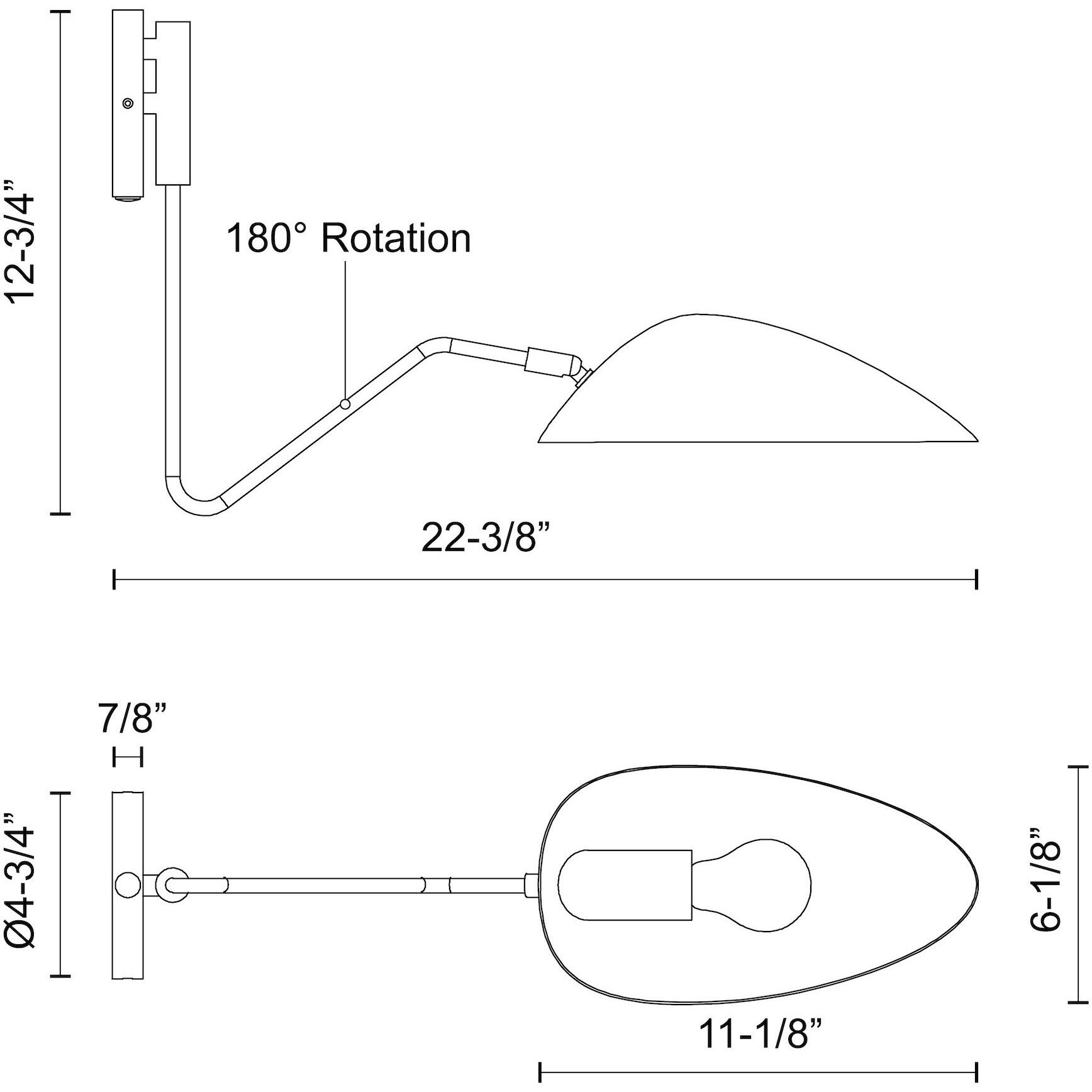 Alora Mood Oscar Wall/Vanity Light Wall Light in Aged Gold and Matte Black