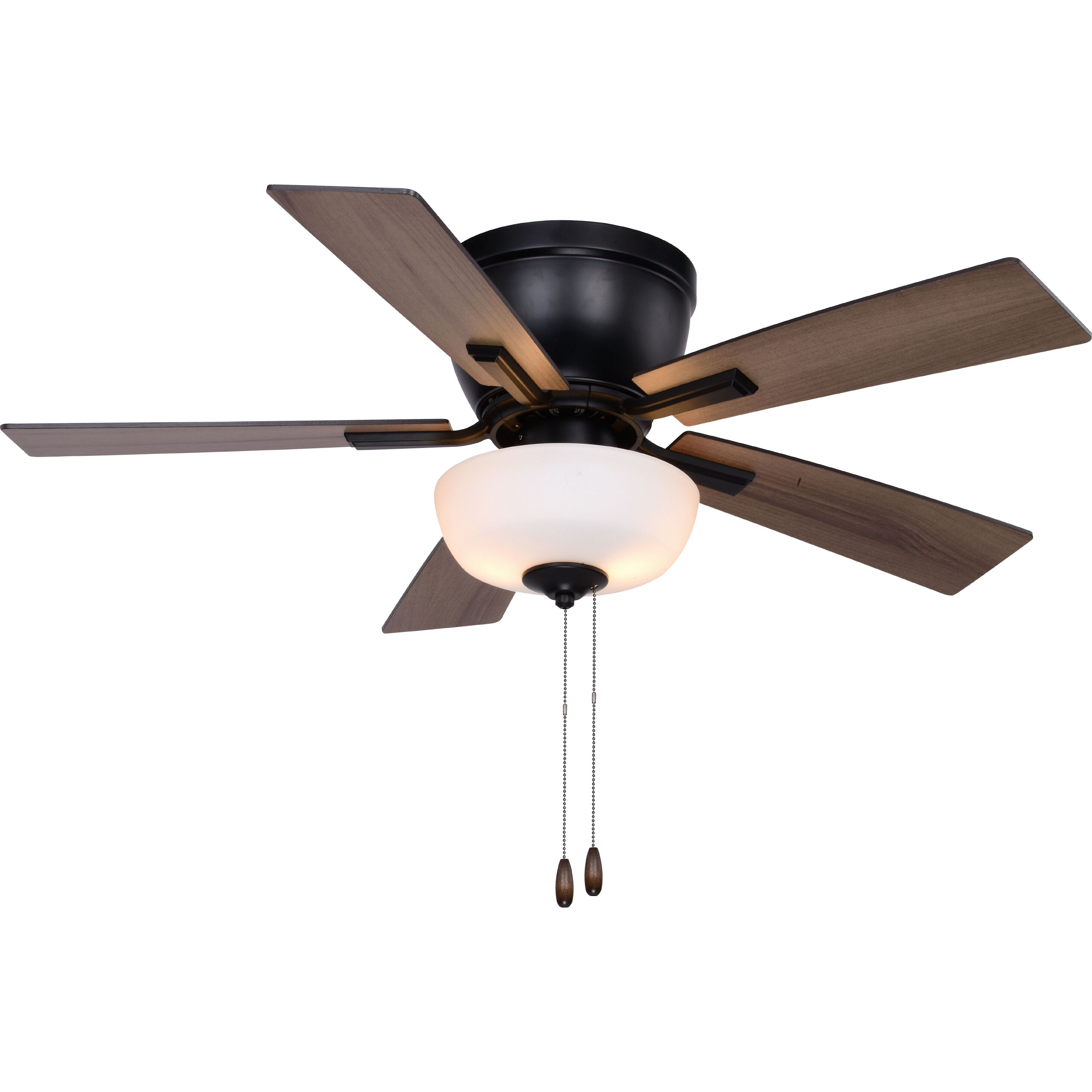 Lisbon 16.73 inch Black with Brown Hickory-Black Hickory Blades Ceiling Fan