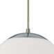 Gaze 1 Light 10 inch Chrome Pendant Ceiling Light in White Frosted Glass