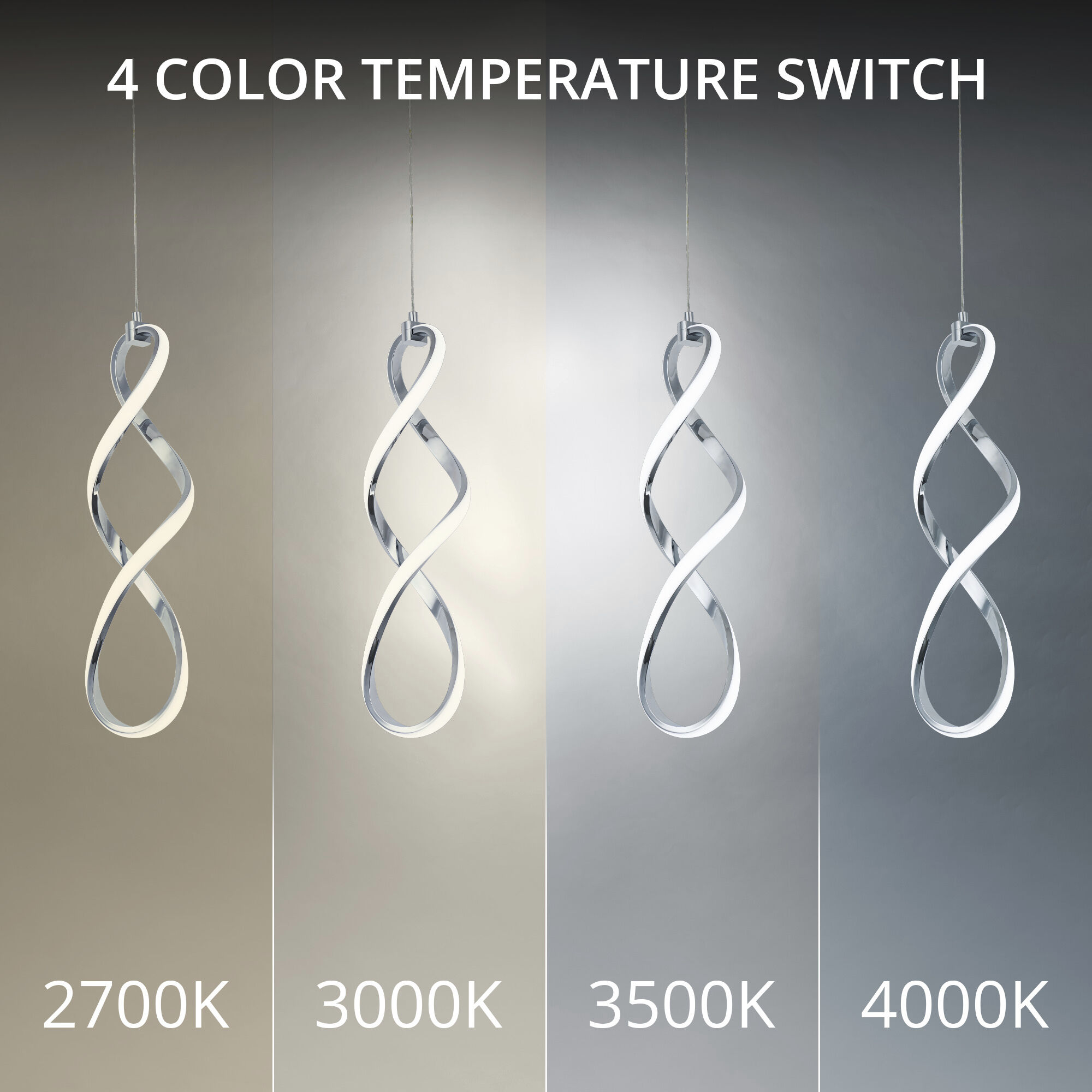 Interlace LED 21.63 inch Chrome Multi-Light Pendant Ceiling Light, dweLED