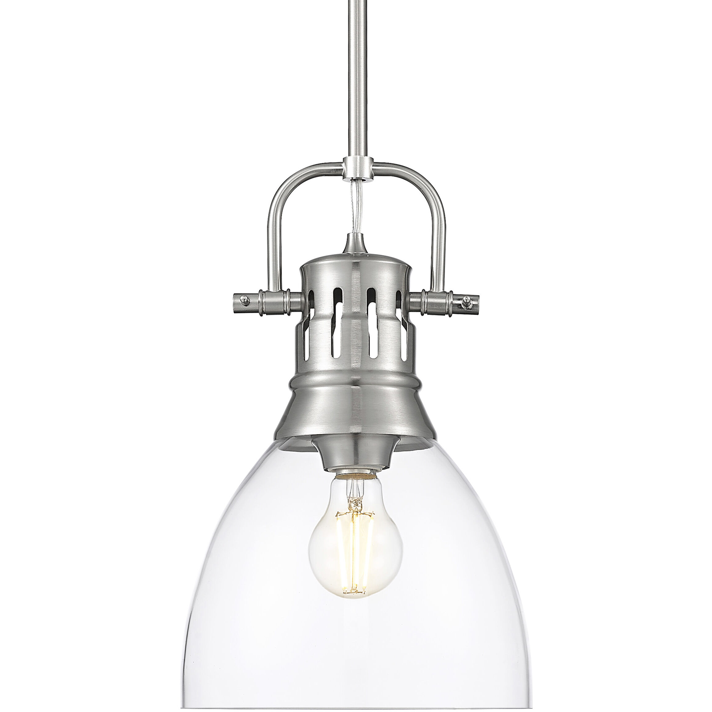 Yep Duncan Pendant Ceiling Light in Pewter, Clear Glass