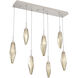 Rock Crystal LED 44 inch Beige Silver Linear Pendant Ceiling Light in 3000K LED, Metallic Beige Silver, Chilled Bronze, Multi-Port