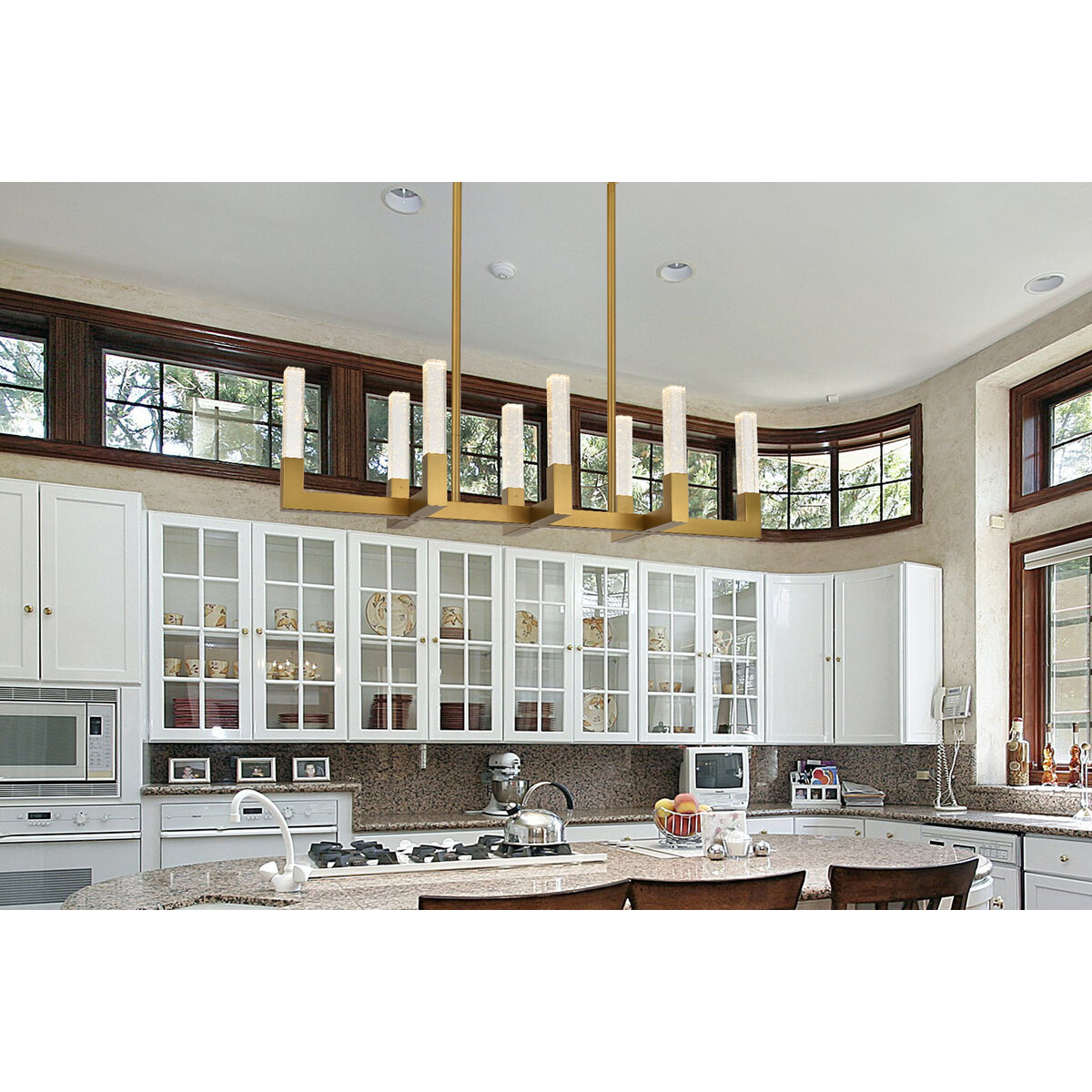 Noemi 8 Light 12 inch Satin Gold Pendant Ceiling Light