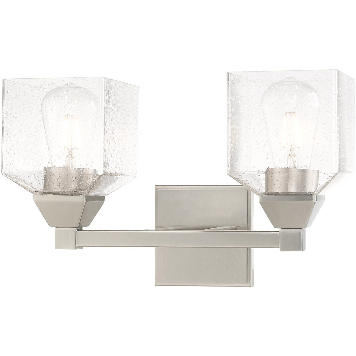 Aragon 2 Light 15 inch Brushed Nickel Bath Vanity Wall Light