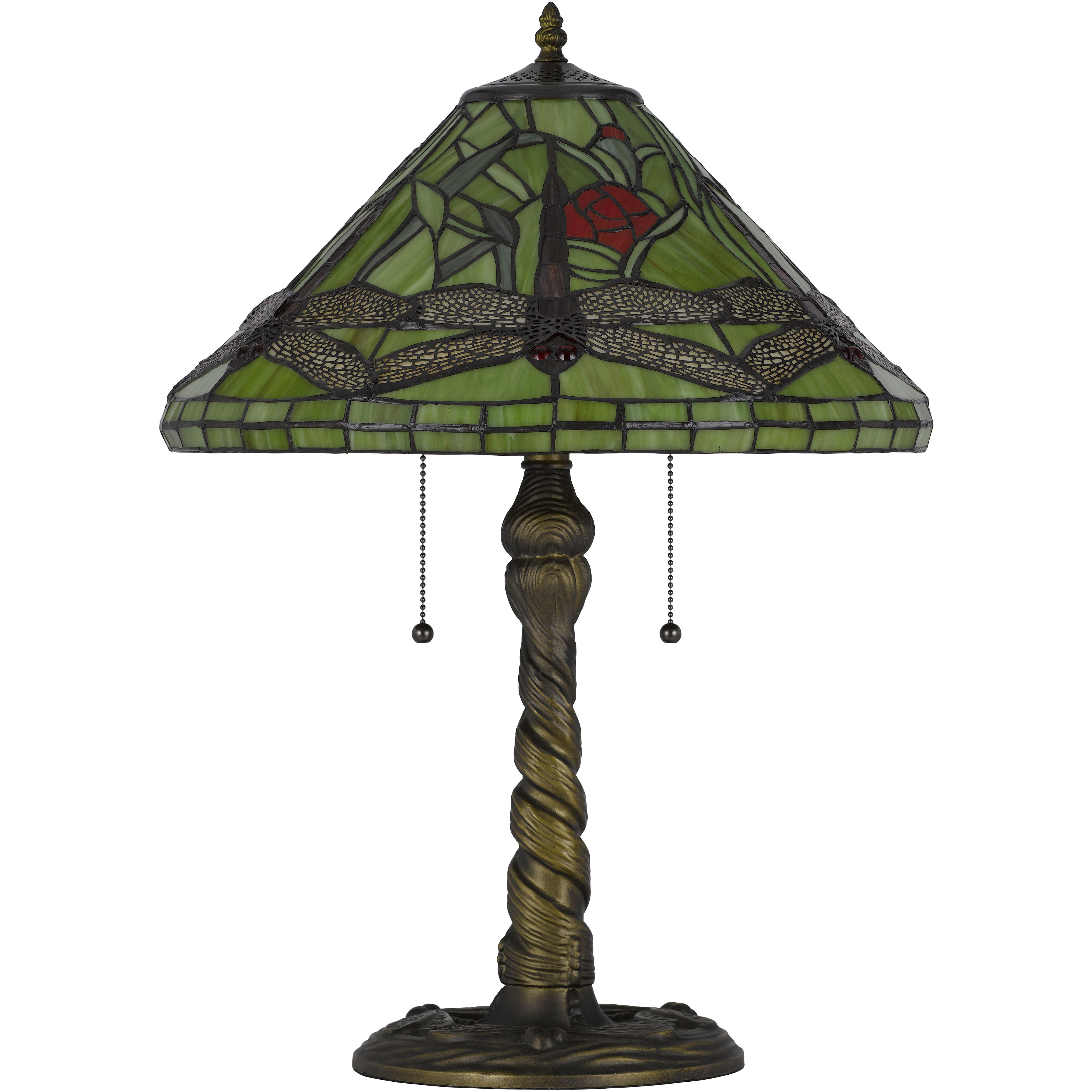 3109 Tiffany 24 inch 60.00 watt Antique Brass Table Lamp Portable Light