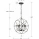 Solaris 6 Light 22.5 inch English Bronze Chandelier Ceiling Light