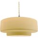 Radiance Collection - Tier Pendant Ceiling Light in Brushed Nickel, Dedicated LED, Beige Twist Cord, Muted Yellow, 16.25W x 6H, Form+Finish+Function