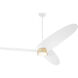Brisa 60 inch Studio White and Aged Brass with Studio White/Matte Black Blades Patio Fan