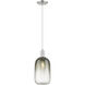 Downtown Urban Brookhaven Cloche 1 Light 7 inch Brushed Satin Nickel Mini Pendant Ceiling Light in Slate Glass