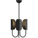 Alora Mood Seno 3 Light 15 inch Matte Black Chandelier Ceiling Light in Steel Shade