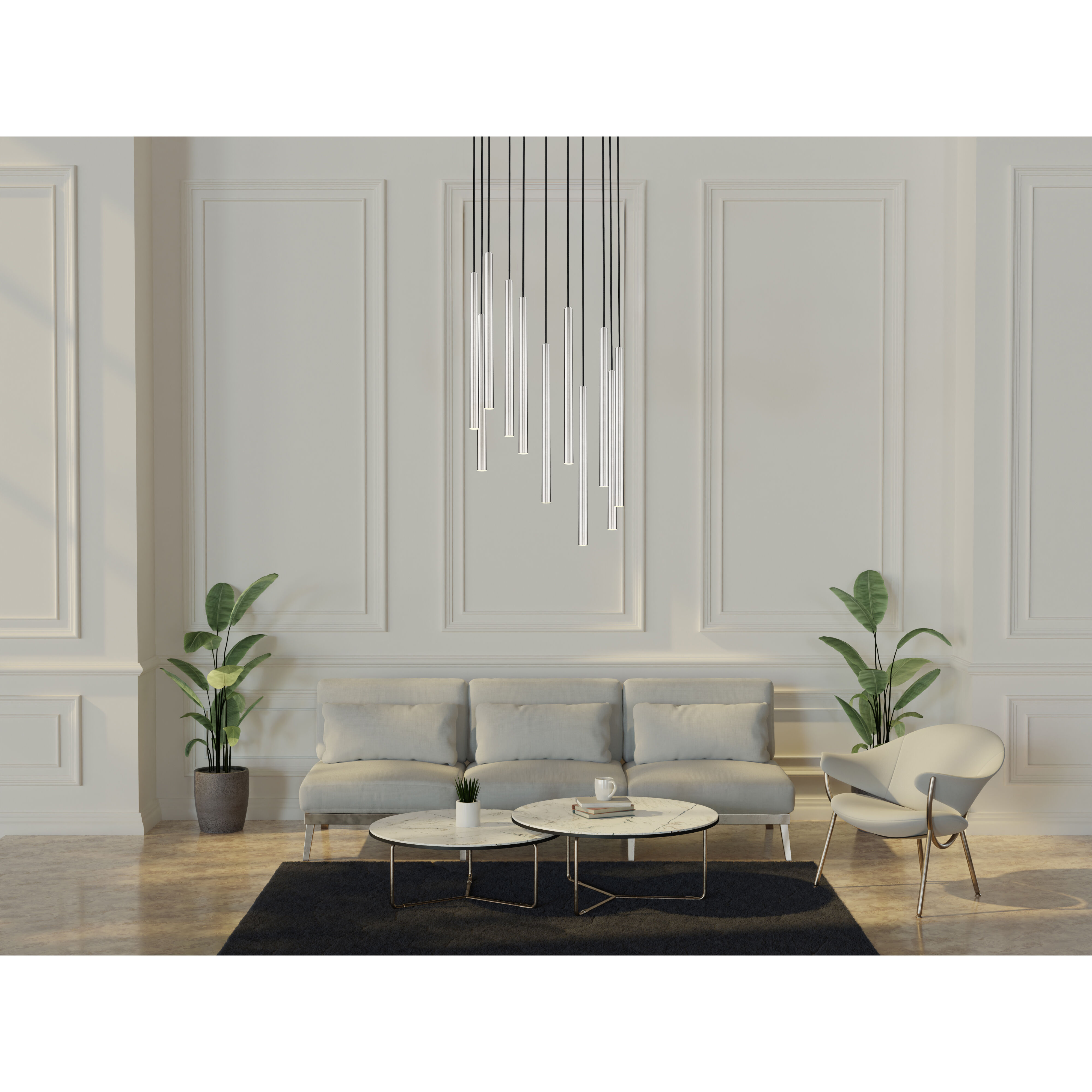 Forest LED 24 inch Brushed Nickel Chandelier Ceiling Light