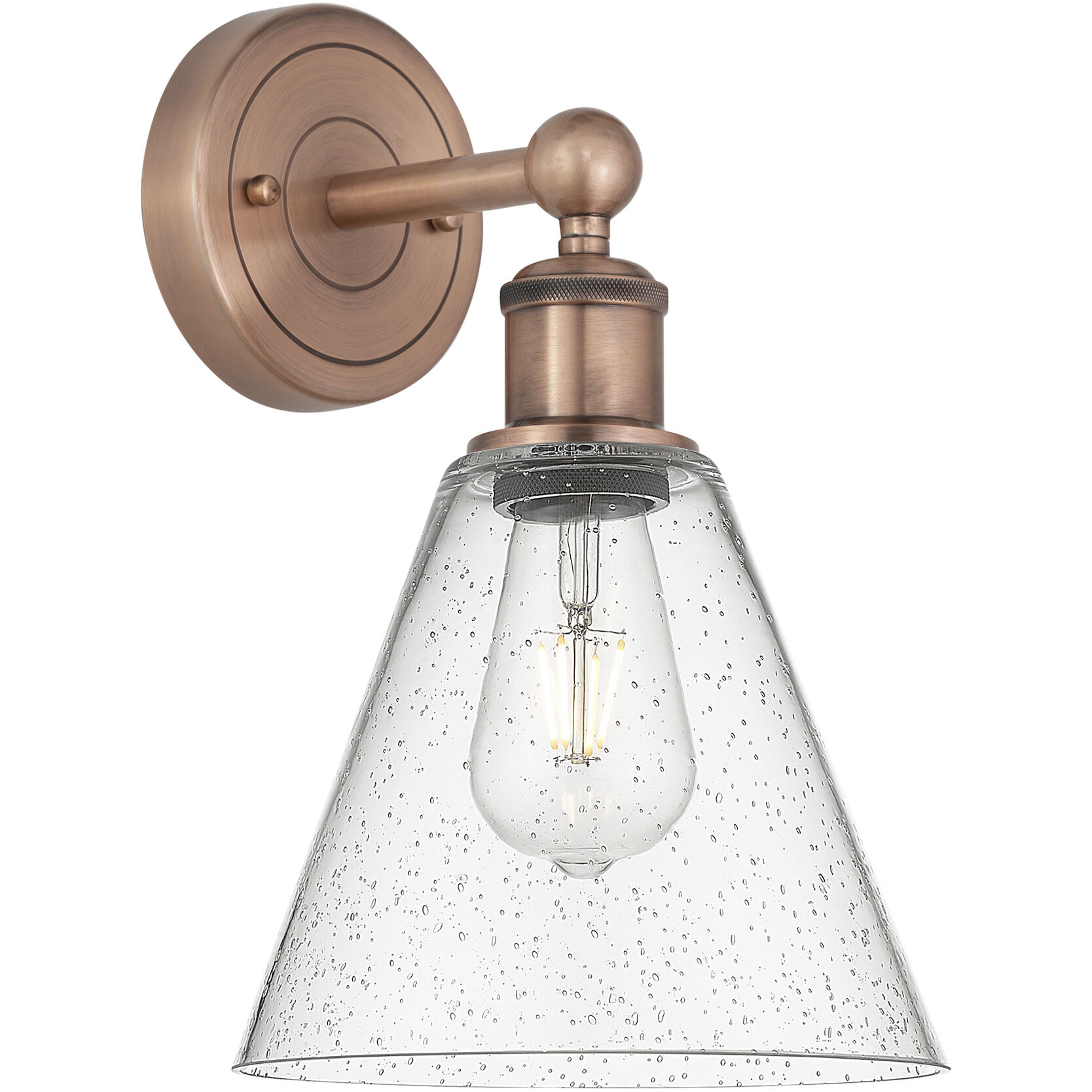Berkshire Sconce Wall Light in Antique Copper, Seedy