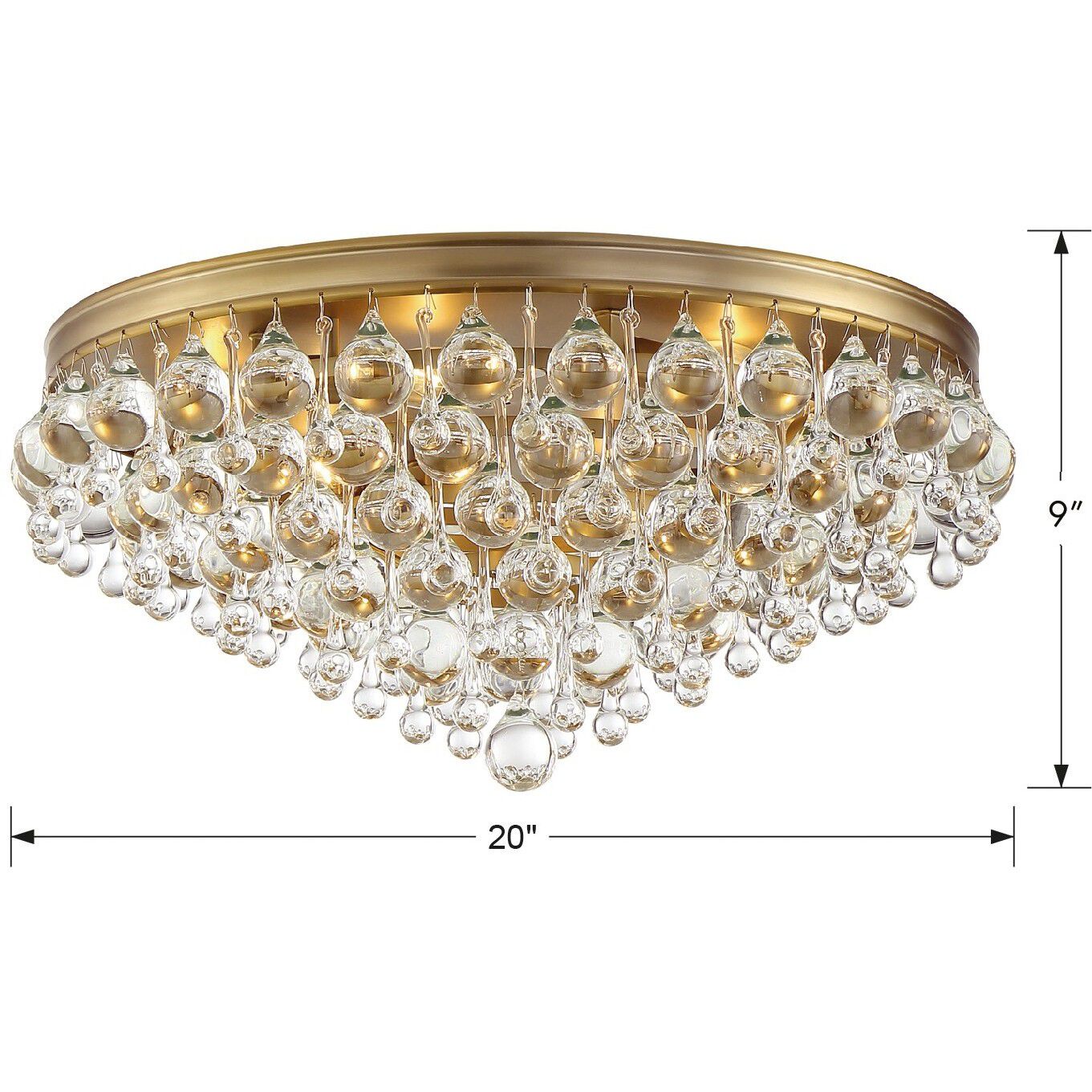 Calypso 6 Light 20 inch Vibrant Gold Flush Ceiling Light