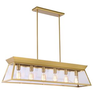 Lucian LED 42 inch Brushed Brass Island/Pool Table Ceiling Light