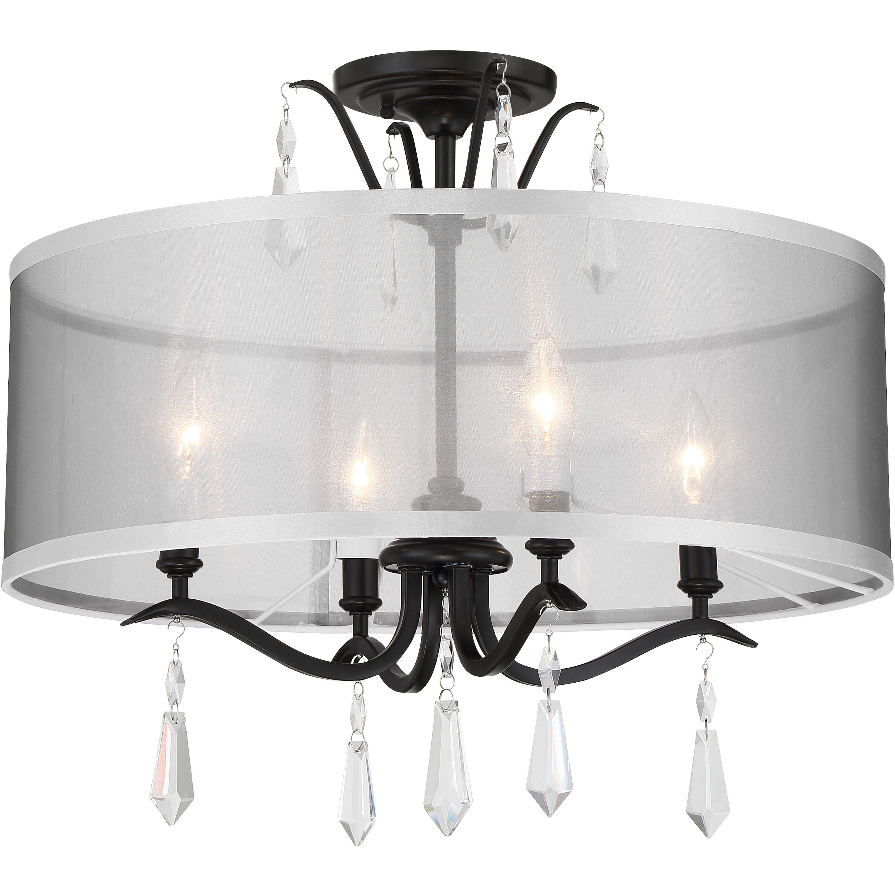 Laurel Estate 4 Light 20 inch Coal Semi Flush Ceiling Light