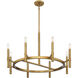Padgett 8 Light 32 inch Warm Brass Chandelier Ceiling Light