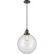 Franklin Restoration Beacon 1 Light 12 inch Oil Rubbed Bronze Mini Pendant Ceiling Light in Incandescent, Clear