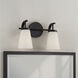 Drake 2 Light 14 inch Matte Black Vanity Light Wall Light