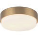 Quintz LED 12 inch Aged Gold Brass Flush Mount Ceiling Light