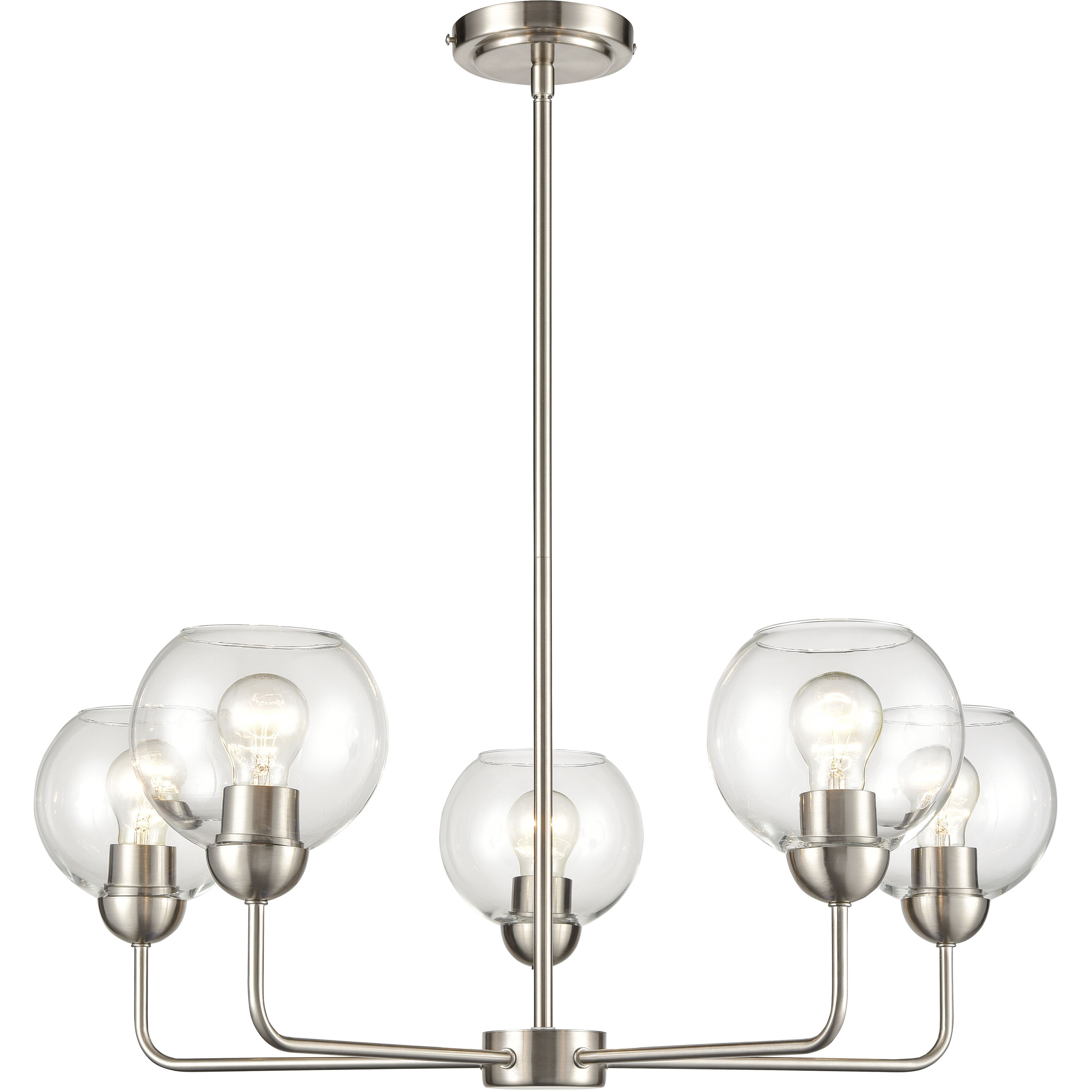 Astoria 5 Light 28 inch Brushed Nickel Chandelier Ceiling Light