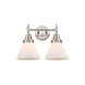 Caden LED 16.75 inch Satin Nickel Bath Vanity Light Wall Light in Matte White Glass
