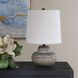 Wester 18.25 inch 100 watt Dark Gray and Brown Glaze with Rust Brown Undertones Table Lamp Portable Light