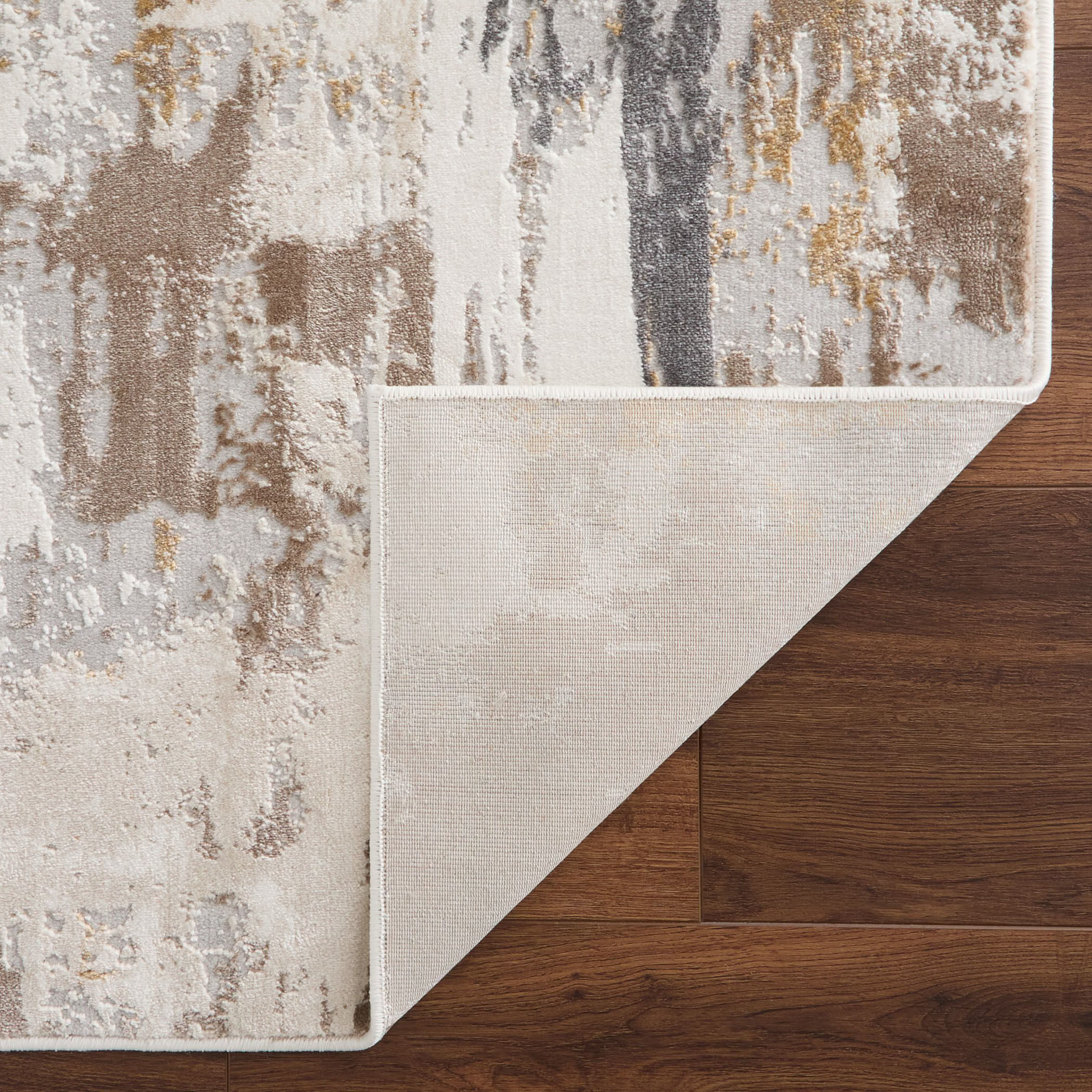 Veleka Gray and Gold Indoor Rug