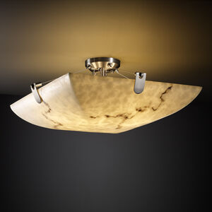 Lumenaria 8 Light 51 inch Brushed Nickel Semi-Flush Bowl Ceiling Light in Square Bowl, Incandescent