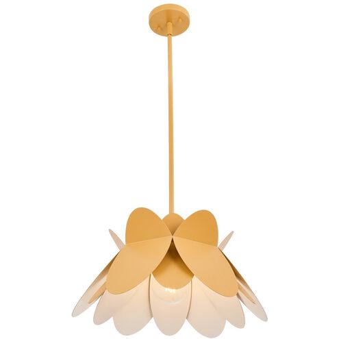 Flor 1 Light 18 inch White and Yellow Pendant Ceiling Light