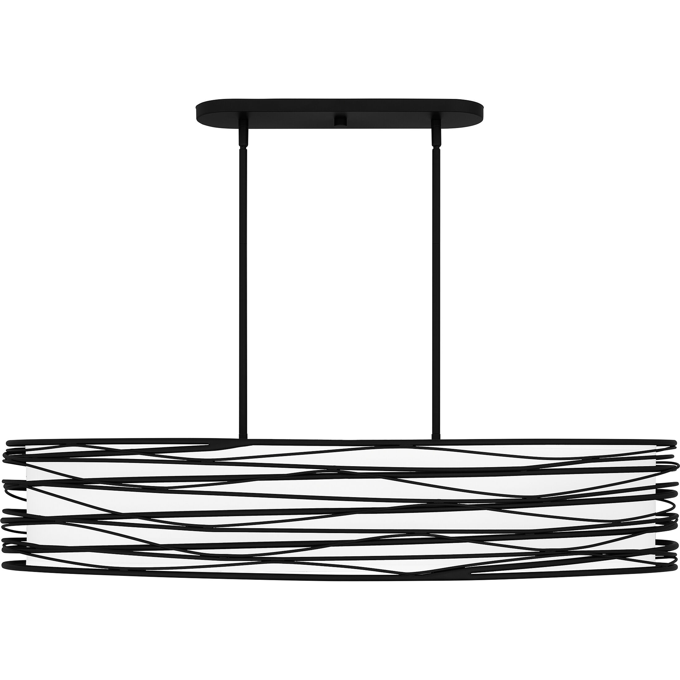 Spiral 5 Light 42 inch Mystic Black Island Light Ceiling Light, Medium