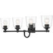 Antonia 4 Light 35 inch Coal Black Bath Vanity Light Wall Light