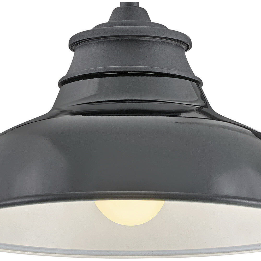 Wallace Outdoor Barn Light in Museum Black with Gloss Black, Gooseneck