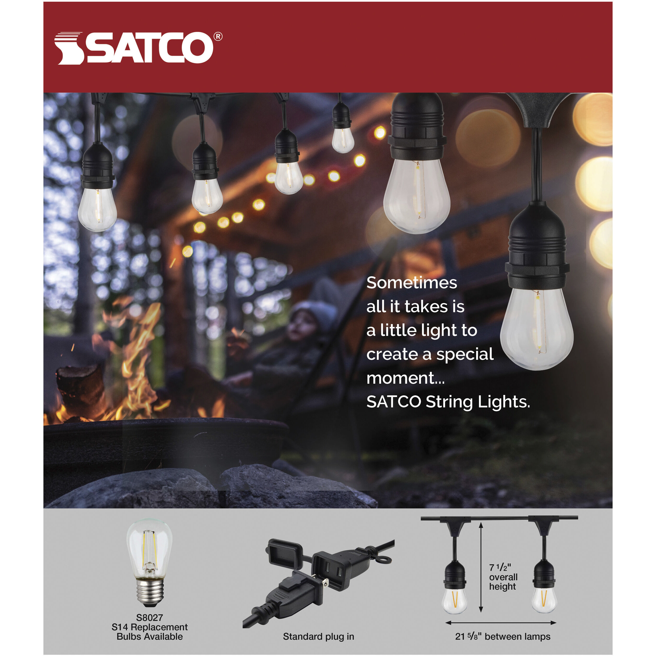 Lumos 12 Light LED 24 foot Black LED String Lights