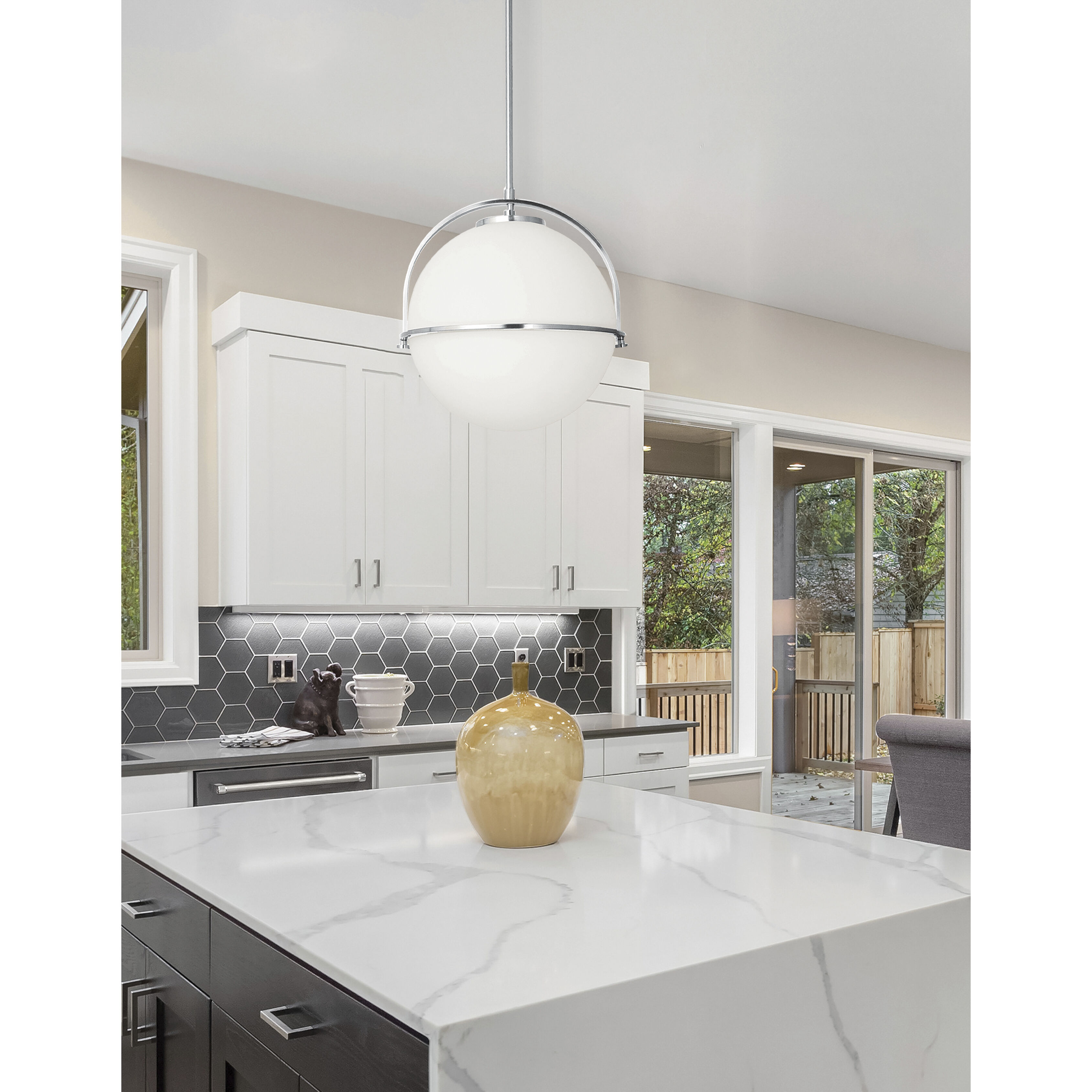 Paola 1 Light 11.5 inch Polished Chrome Single Drop Pendant Ceiling Light