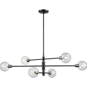 Ocean Drive 6 Light 39 inch Satin Nickel and Graphite Linear Ceiling Light