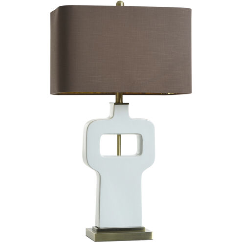 Prelude 23.75 inch 100.00 watt White and Antique Brass Table Lamp Portable Light