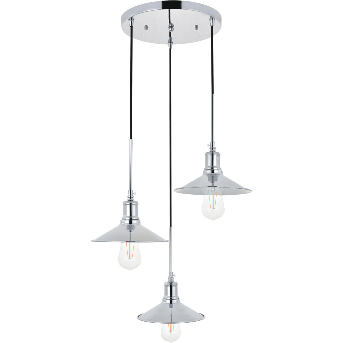Etude 3 Light 19.3 inch Chrome Pendant Ceiling Light