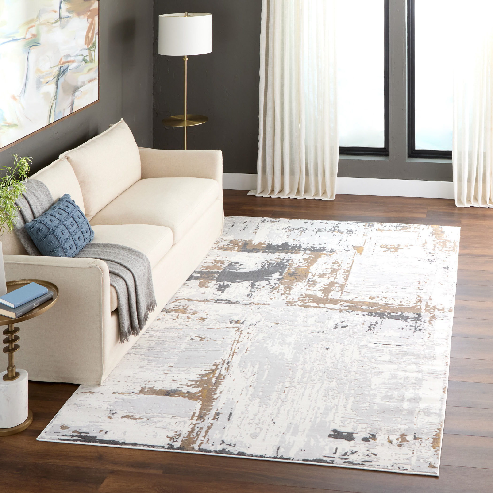 Veleka 90 X 63 inch Earth Tones Rug in 5 x 7