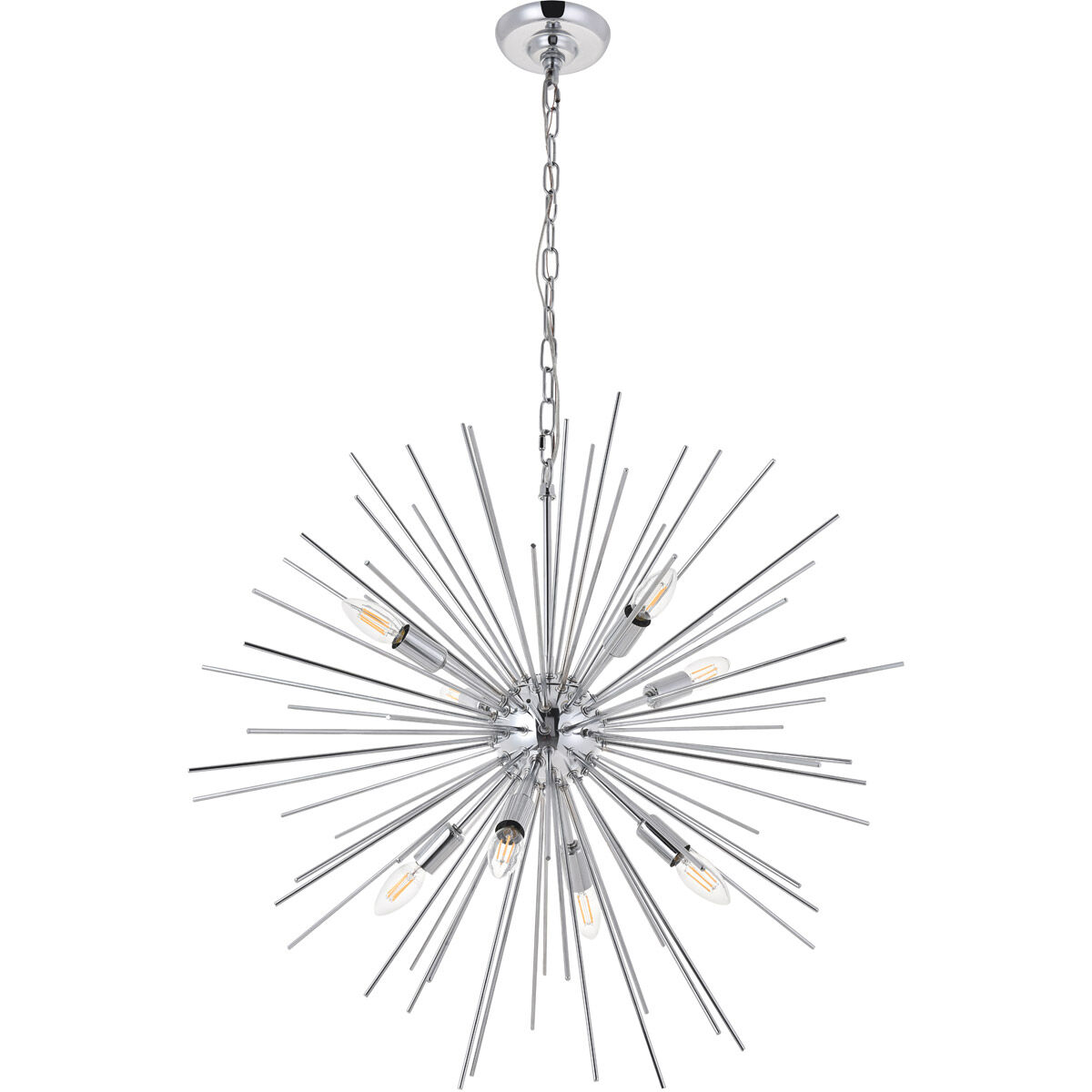 Timber 8 Light 30 inch Chrome Pendant Ceiling Light